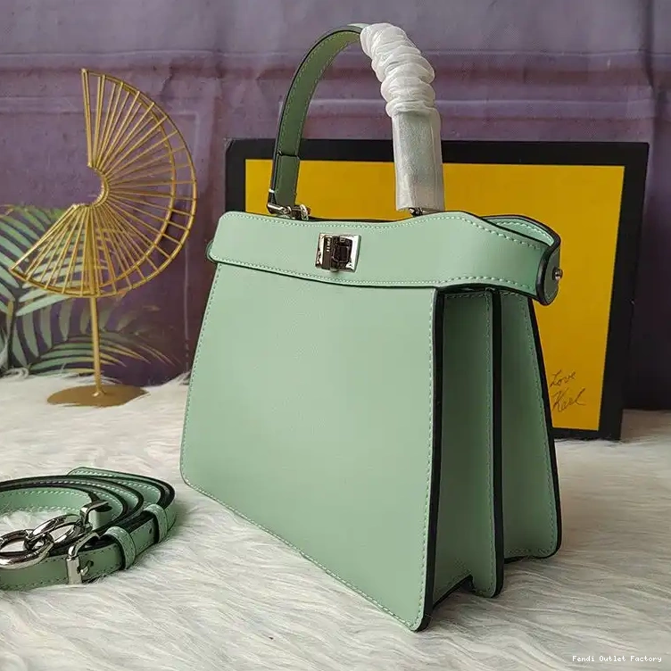Cheap HOT Petite In ISeeU Peekaboo Green Nappa Leather Fendi Bag 0613